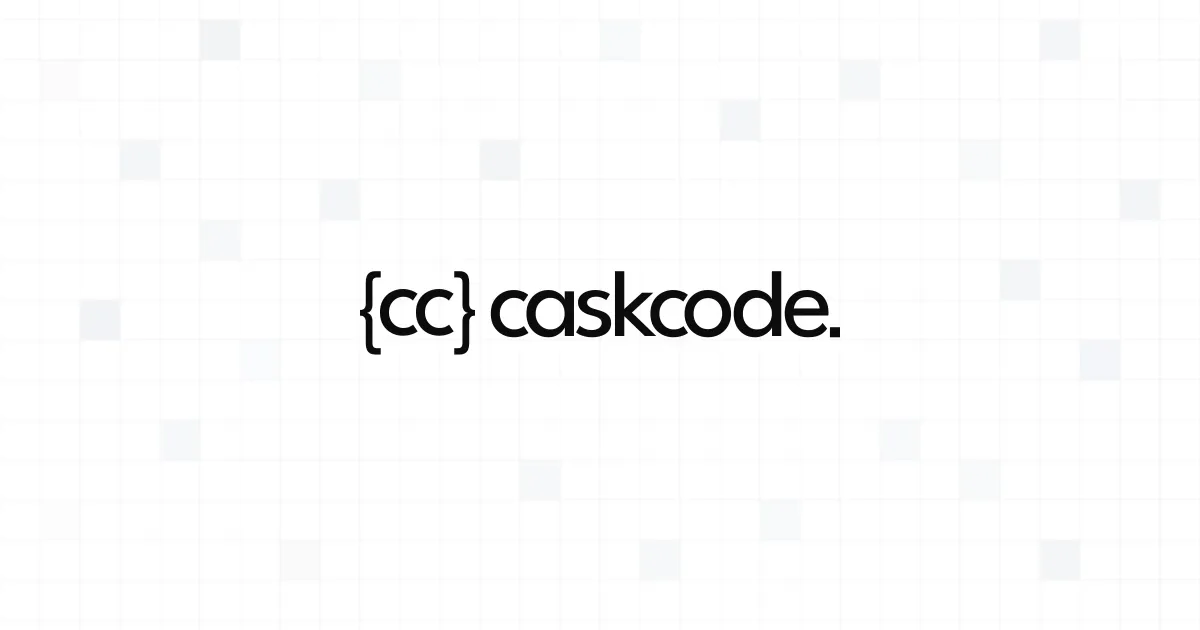 The caskcode wordmark on a light grid of faint gray squares.